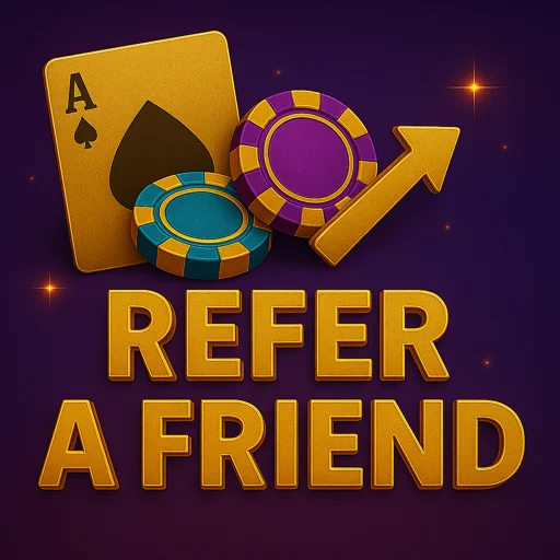 推薦好友獎勵活動主視覺，金色籌碼與黑桃A（發財風格）