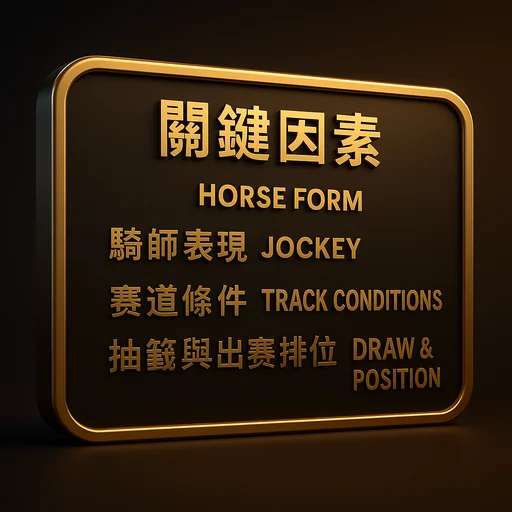 賽馬投注常見玩法：獨贏、位置、連贏示意（寫實風）
