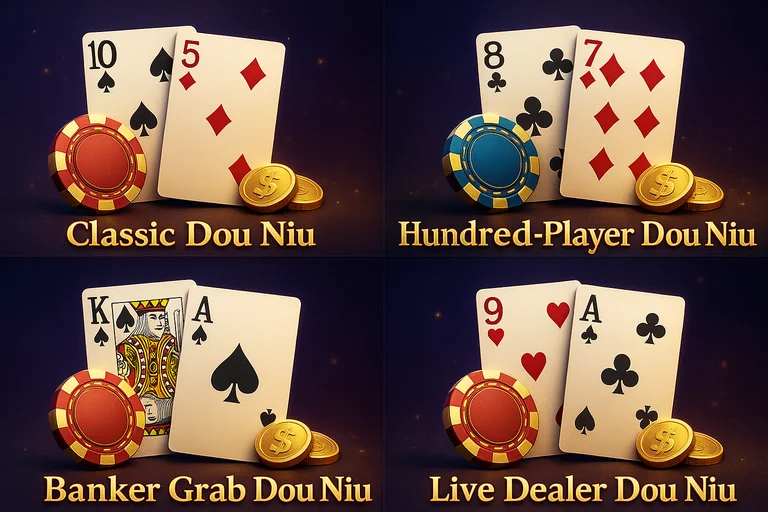 鬥牛玩法類型：經典鬥牛、百人鬥牛、搶莊鬥牛、真人鬥牛