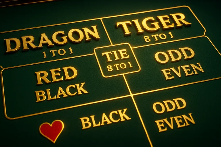 龍虎鬥常見下注與賠率：龍、虎、和局、紅黑、單雙
