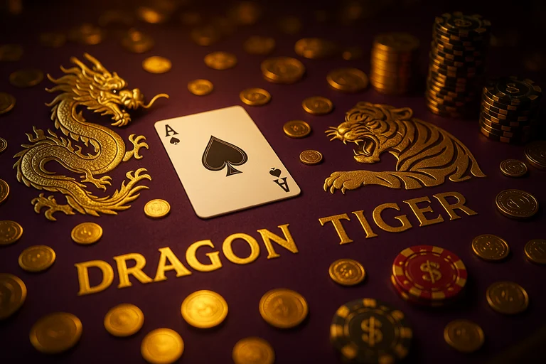 龍虎鬥封面主視覺，黑桃 A 與籌碼，高質感寫實賭場氛圍（發財風格）