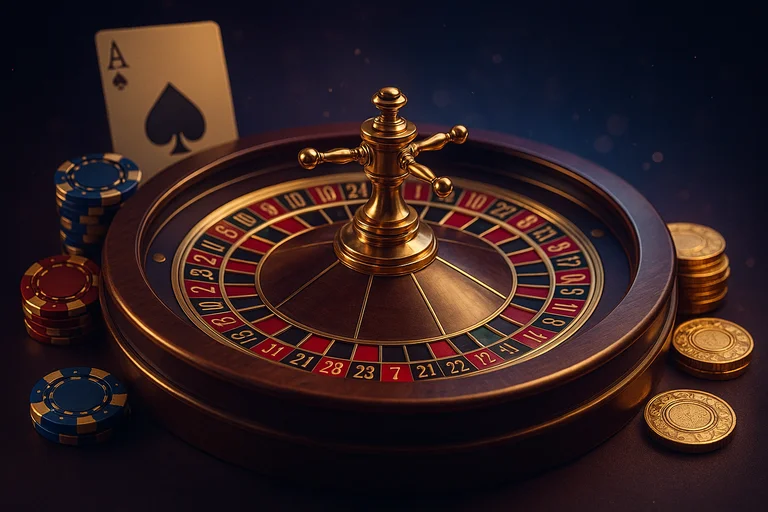 真人輪盤轉盤特寫與籌碼（發財風格）