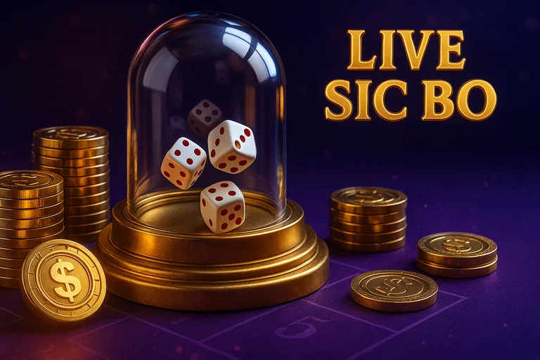 真人骰寶擲盅與投注臺（發財風格）