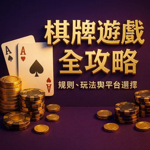 棋牌遊戲封面圖，撲克與籌碼（發財風格）