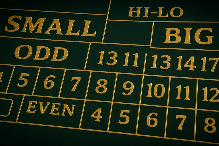 骰寶下注佈局與賠率示意（Bet Layout）