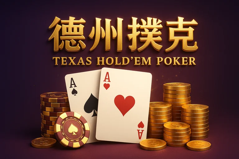 德州撲克攻略封面圖：撲克牌與籌碼、德州撲克桌面