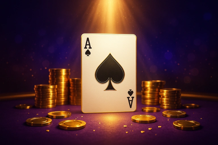 世博娛樂百家樂結語，黑桃A與金色光束（發財風格）