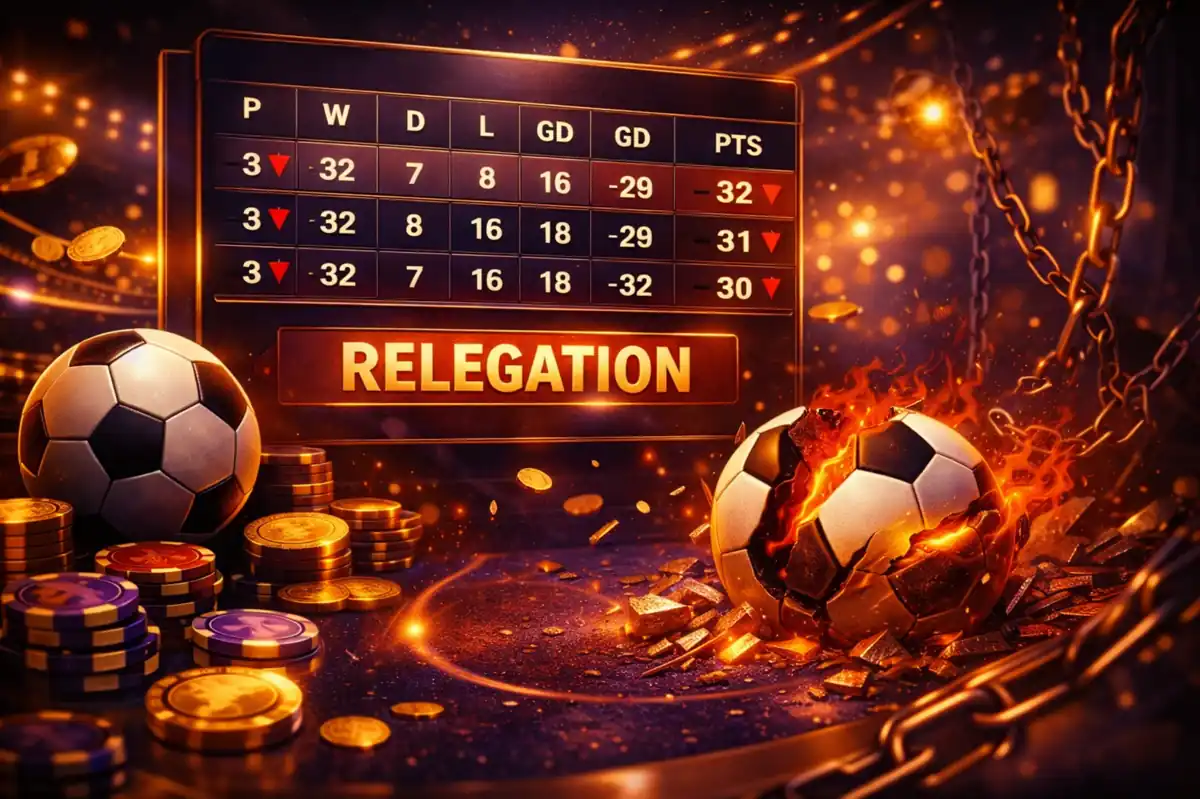 英超名次表降級區示意