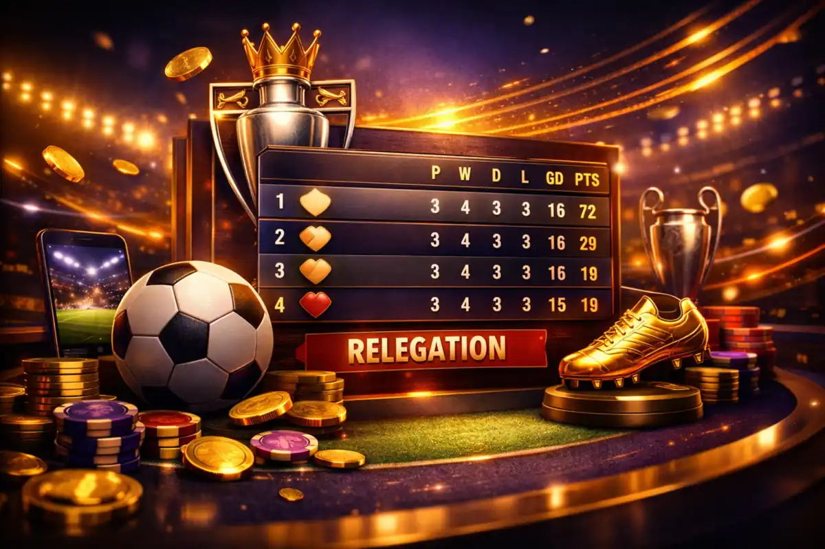 英超的名次表整體概念示意