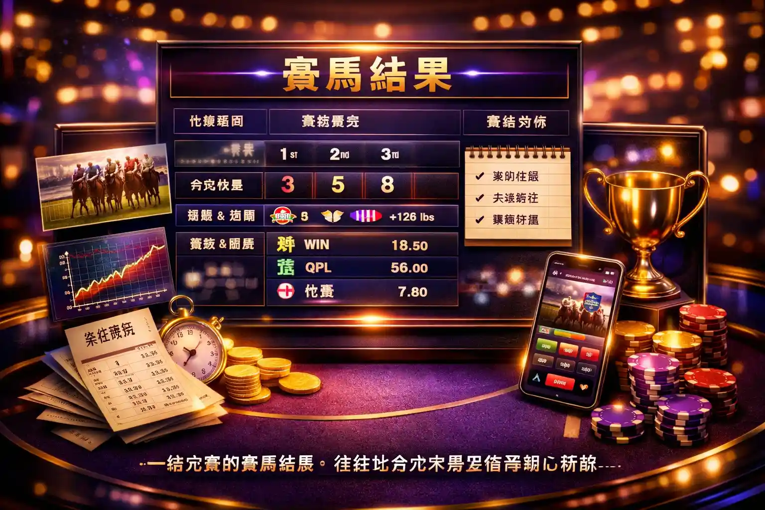 香港賽馬結果結構與賽後數據示意