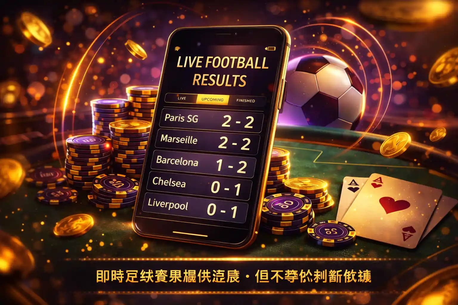 即時足球賽果查詢介面
