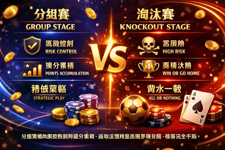 分組賽與淘汰賽節奏差異對比圖