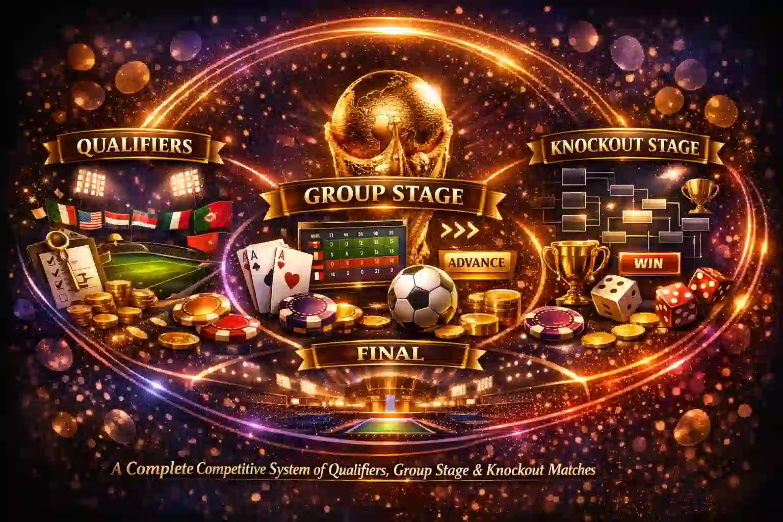 世界盃足球賽制與結構框架示意圖