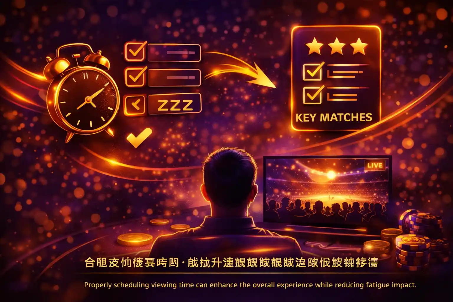 世界盃觀賽時間與重點賽事篩選策略示意圖